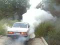 Golf II and Volvo 240 burout