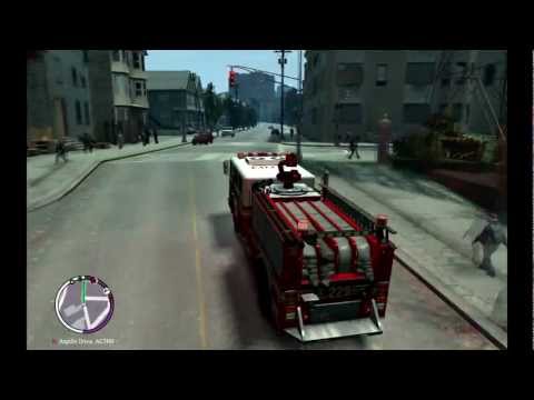 GTA 4 - Fire Truck and Ambulance responding to a Fire with a possible Injury