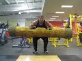 310 lb real log press for 11 reps