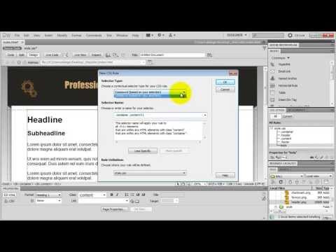 indreamweaver - http://www.EasyWebDesignSystem.com/ - How to create a website using Adobe Dreamweaver? Complete step by step Dreamweaver tutorial! In this video I will show ...