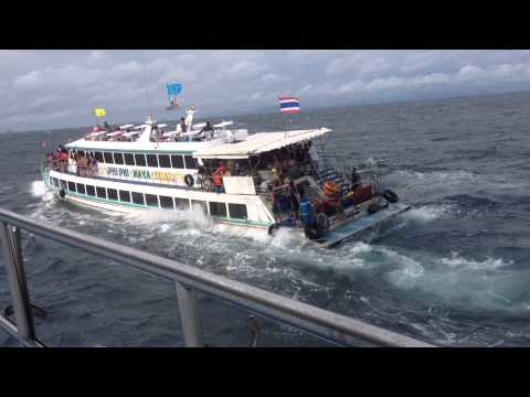 ship runs aground - Thai ferry boat taking on water with 130 people on board! To use this video in a commercial player or in broadcasts, please go to video.storyful.com or email...