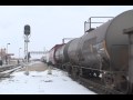 Two Train Meet, BNSF #5495 and #8092. Joliet IL.