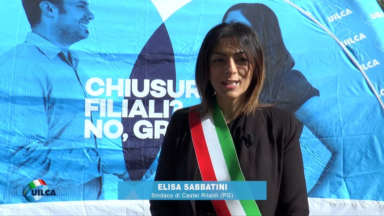 Elisa Sabbatini alla campagna Uilca contro la desertificazione bancaria in Umbria