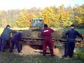 Fowler traction engine working hard driving a sawbench
