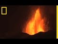 Volcano Erupts: Lava Rivers Flow