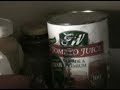 Squirting Tomato Can in the pantry