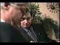 bill clinton allowed his erstwhile business partner peter f pauol, hillary's $1.5 million plus contributor to her 2000 senate campaign, to video tape bill's description of his first business as a teen, selling his comic book collection, while calista flockhart looks on at fundraiser in los amgeles, feb, 2000.
