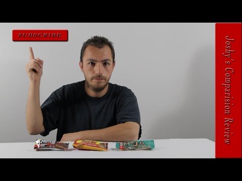 comparision - Joshy's Protein Bars Comparison Review Chocolate Deluxe - Protein Bar (Six Star Pro Nutrition) http://www.sixstarpro.com/products/proteinbar/ Caramel Peanut Fusion - (Power Bar) http://www.powe...