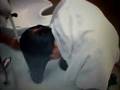 Shampooing long hair forward