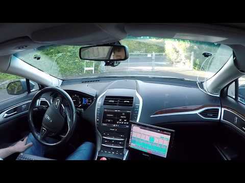 Udacity Lincoln MKZ driving on a parking lot using our controllers