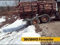 The new Cat® 584 and 584HD forwarders are designed to withstand the demanding requirements of transporting large payloads long distances over difficult terrain, while providing outstanding operator comfort, controllability and serviceability. The 18 metric ton Cat 584 is available in a 6-wheel drive or 8-wheel drive configuration. The 20 metric ton Cat 584HD is available as an 8-wheel drive. A field-proven hydrostatic propel system provides maximum power on grade through a wide engine rpm and ground speed range, resulting in infinitely variable speeds at peak power and dynamic braking on steep terrain.