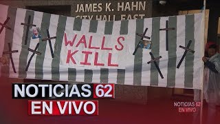 Activistas protestan para oponerse a la construcción de un muro fronterizo. - Noticias 62. - Thumbnail