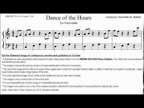 ABRSM Piano 2015-2016 Grade 1 B:6 B6 Ponchielli arr. Bullard Dance of Hours Sheet Music