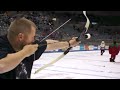 Crazed Fans Shoot Hockey Mascots with Bow and Arrow