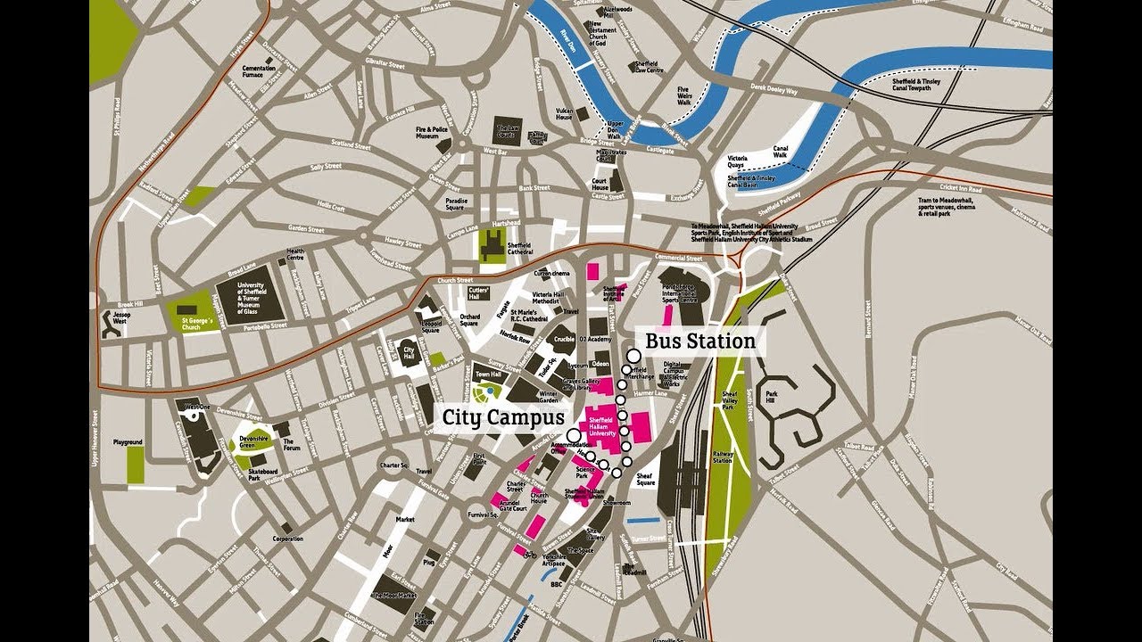 Walking route from bus station to City Campus