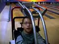 harry hardy, retired mechanical engineer, assembles one of his many tetra society designs. this gadget releases bowling balls down a chute, making it possible to bowl from a wheelchair.