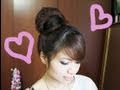 How to: Wrap-Around Hair Bun Updo Hairstyle for Long Medium Hair Tutorial