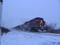 CP Westbound Coal Train in the Snow