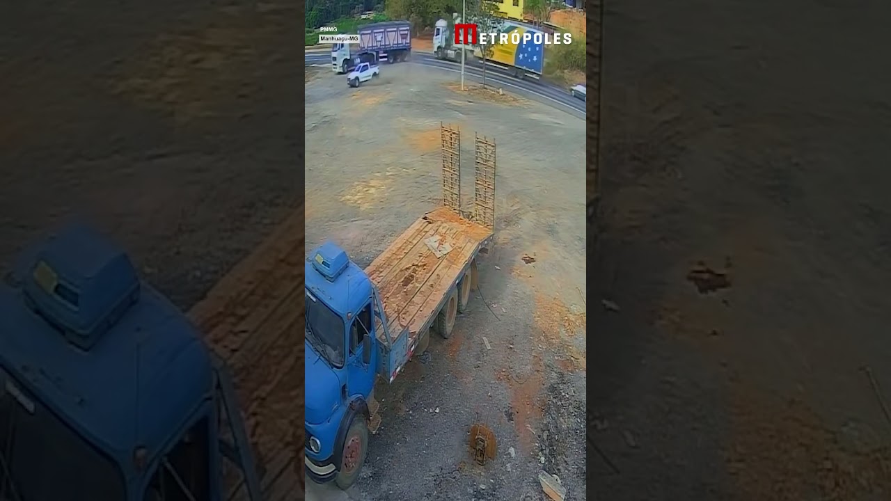 MG: motorista evita tragédia após caminhão cruzar pista na BR-116
