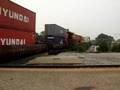 BNSF #5297 Leads Stacktrain, Dash-9 w/Swoosh, Joliet IL.