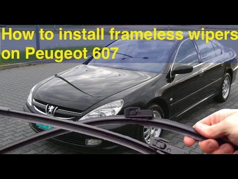 Peugeot 607 frameless wiper blades install. How to DIY.