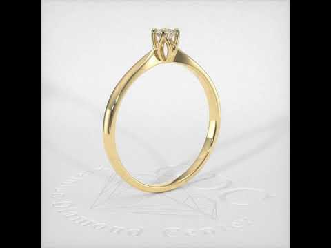Золота каблучка з діамантом Артикул: Ю37123