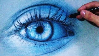 How to Draw a Realistic blue Eye (Time Lapse)