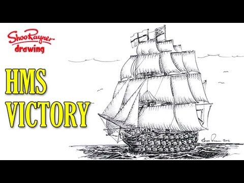 how to draw hms victory