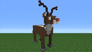 Minecraft Tutorial: How To Make A Reindeer (Rudolph) Statue
