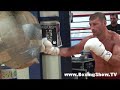 www.BoxingShow.TV was on hand to watch Lucian Bute training for his fight vs Carl Froch which will take place in England on Saturday May 26th, 2012. Bute looked in tremendous shape and appeared to be very focus for his toughest challenge in his professional carreer.