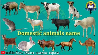 DOMESTIC ANIMALS NAME | Learn Domestic Animals Sounds and Names | Easy English Learning Process