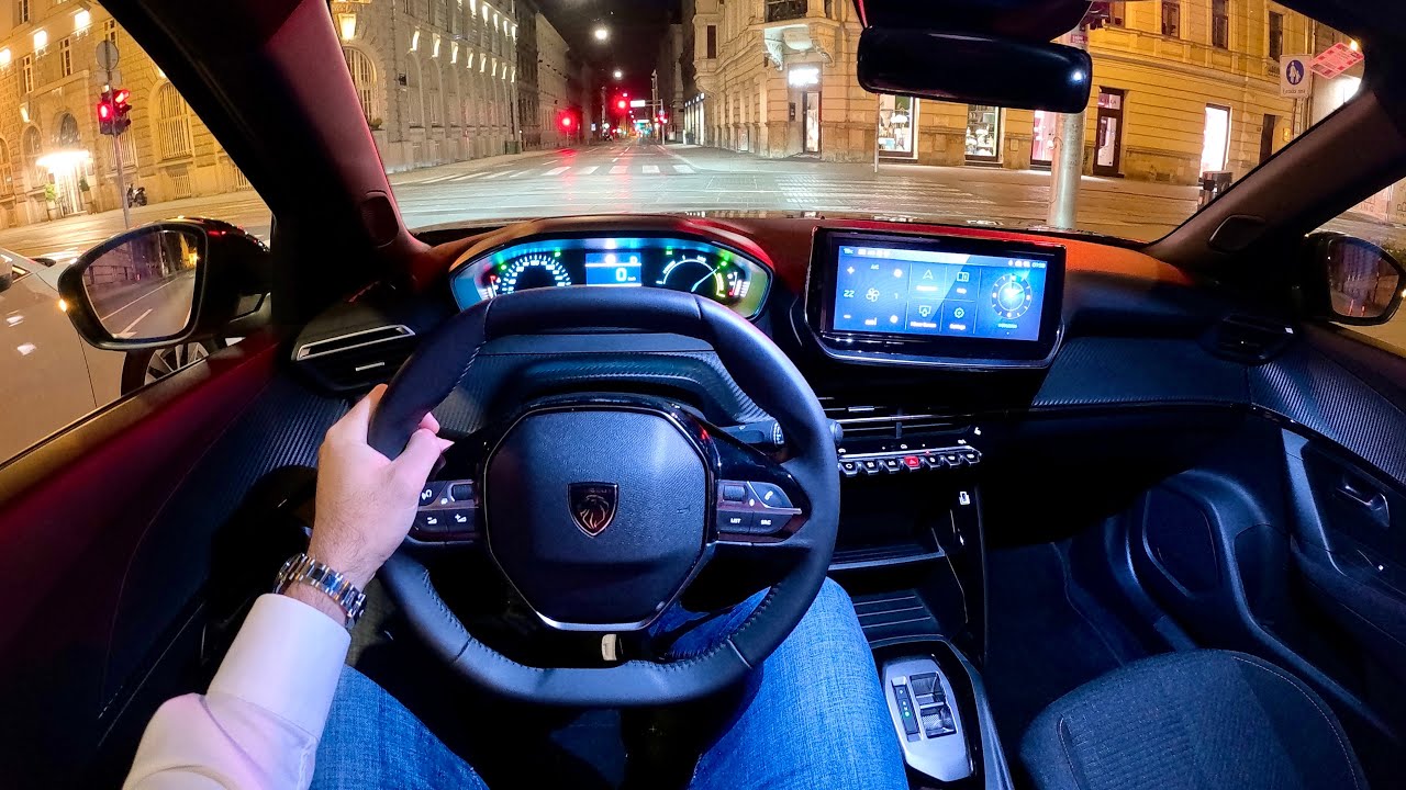 PEUGEOT 2008 FACELIFT 2026 - NIGHT POV test drive (HYBRID 110) PURE DRIVING, analog dials