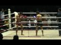 Kim from Legacy Gym fighting muay thai, round 3