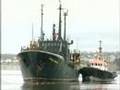 Farley Mowat under tow into Sydney, NS