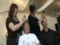 Shaved head Lorri and Bill