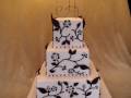 Chocolate Embroidery Fondant Cake for a Birthday or Wedding