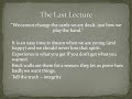The Last Lecture WSC
