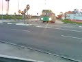 Egged Bus in Kiryat Malachi on  the sunrise
