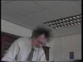 Mad scientist lights gas with his finger
