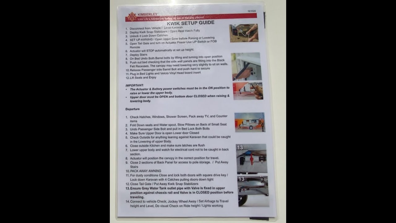 Preparing to Set-Up Your Karavan