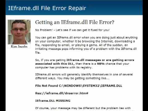 how to repair ieframe.dll