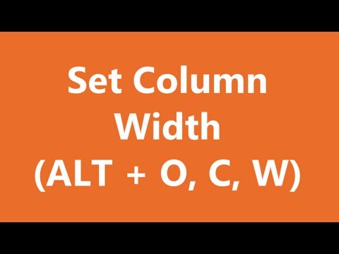 how to set column width in excel