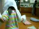 a little child wearing polar bear mask ... child bear 
