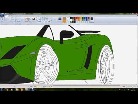 How to draw a Lamborghini in MS paint
