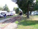 Ohio Central 1293 Steam Engine arriving at Byesville Depot