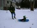 Braeden and P-Pa go sledding
