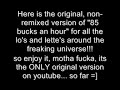 ICP - 85 BUCKS AN HOUR - ORIGINAL VERSION
