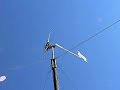 Homebrew wind turbine in Finland furling in high winds Homebrew wind turbine in Finland furling in high winds