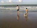 1o banho de mar !