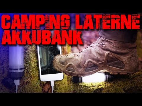 Camping Laterne Lampe Taschenlampe Akkubank Powerbank - Review Test - Outdoor Backpacking Bushcraft